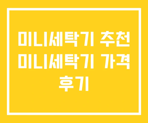 미니세탁기 추천 미니세탁기 가격 후기