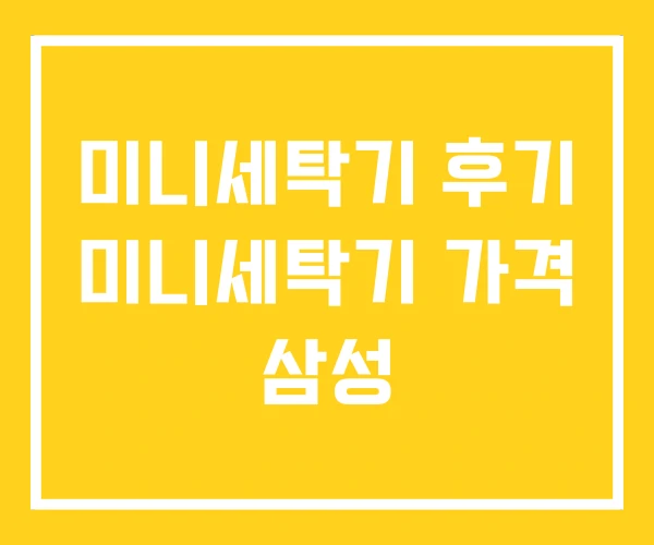 미니세탁기 후기 미니세탁기 가격 삼성