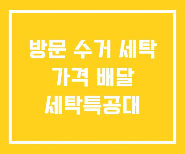 방문 수거 세탁 가격 배달 세탁특공대