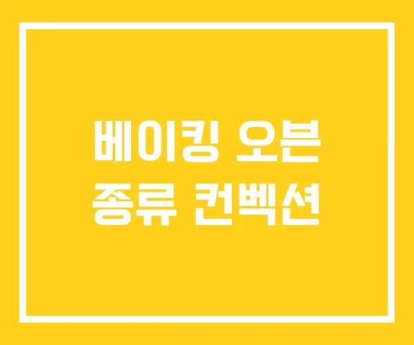 베이킹 오븐 종류 컨벡션