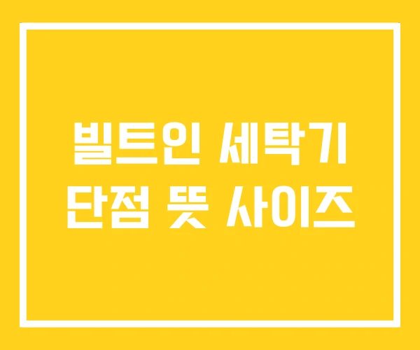 빌트인 세탁기 단점 뜻 사이즈