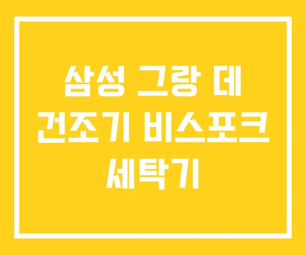 삼성 그랑 데 건조기 비스포크 세탁기