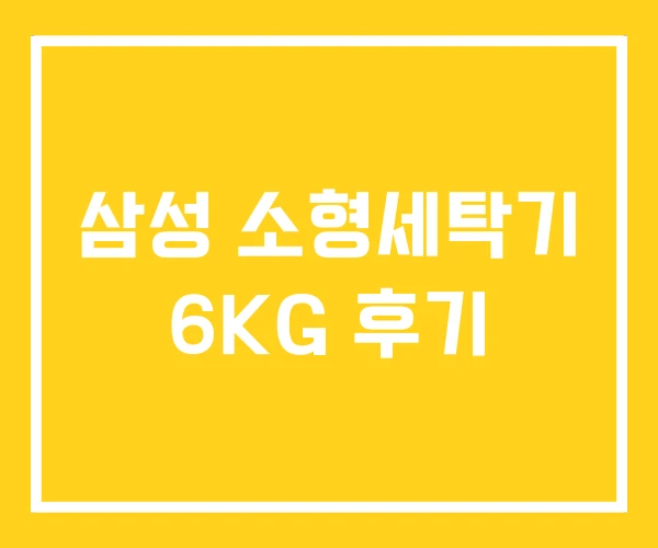 삼성 소형세탁기 6KG 후기