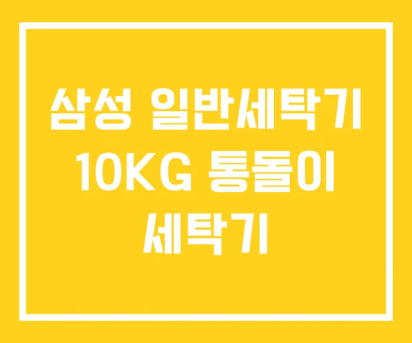 삼성 일반세탁기 10KG 통돌이 세탁기