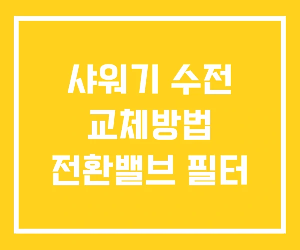 샤워기 수전 교체방법 전환밸브 필터