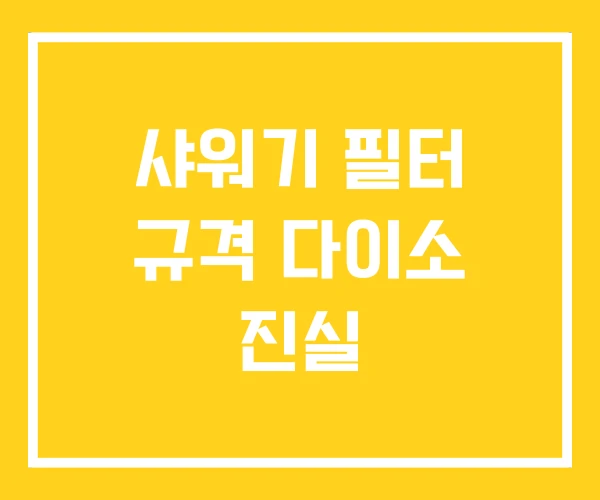 샤워기 필터 규격 다이소 진실