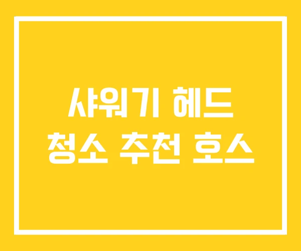 샤워기 헤드 청소 추천 호스