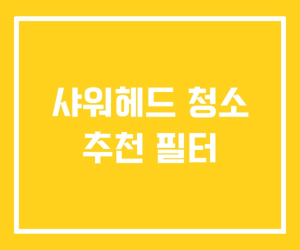 샤워헤드 청소 추천 필터