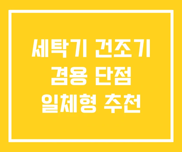 세탁기 건조기 겸용 단점 일체형 추천 세탁기 건조기 겸용 단점 일체형 추천