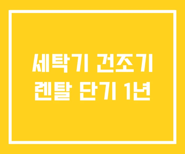 세탁기 건조기 렌탈 단기 1년 세탁기 건조기 렌탈 단기 1년