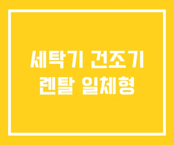 세탁기 건조기 렌탈 일체형