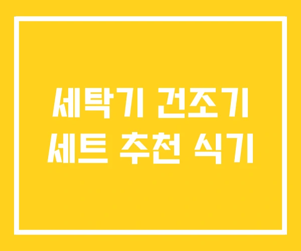 세탁기 건조기 세트 추천 식기