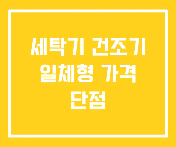 세탁기 건조기 일체형 가격 단점