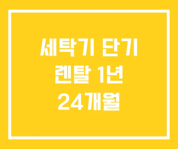 세탁기 단기 렌탈 1년 24개월