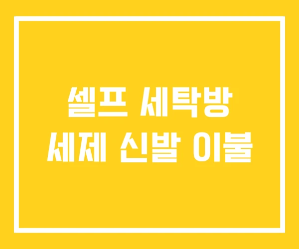 셀프 세탁방 세제 신발 이불