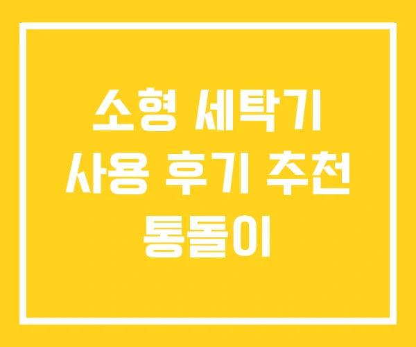 소형 세탁기 사용 후기 추천 통돌이