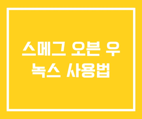 스메그 오븐 우 녹스 사용법