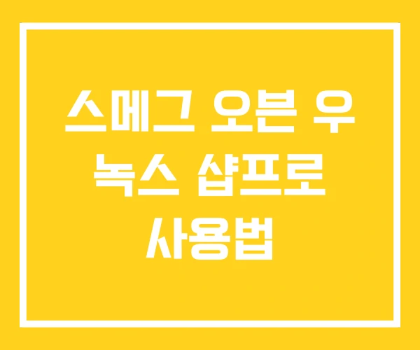 스메그 오븐 우 녹스 샵프로 사용법 스메그 오븐 우 녹스 샵프로 사용법