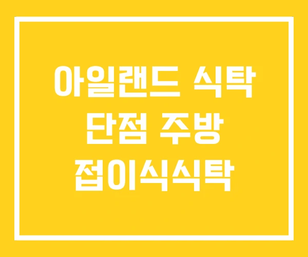 아일랜드 식탁 단점 주방 접이식식탁