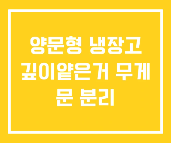 양문형 냉장고 깊이얕은거 무게 문 분리 양문형 냉장고 깊이얕은거 무게 문 분리