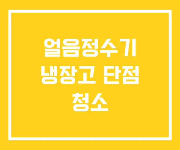 얼음정수기 냉장고 단점 청소 얼음정수기 냉장고 단점 청소