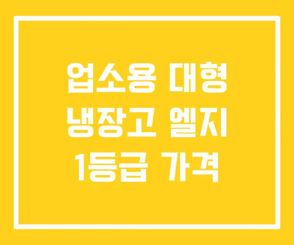 업소용 대형 냉장고 엘지 1등급 가격