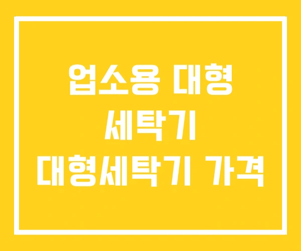 업소용 대형 세탁기 대형세탁기 가격