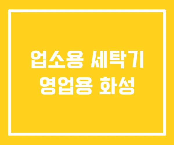 업소용 세탁기 영업용 화성