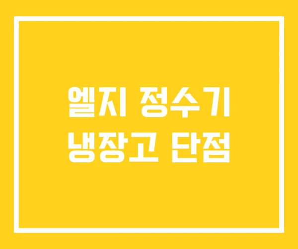 엘지 정수기 냉장고 단점 엘지 정수기 냉장고 단점