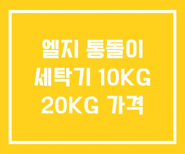 엘지 통돌이 세탁기 10KG 20KG 가격
