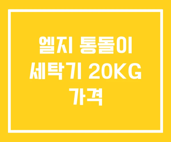엘지 통돌이 세탁기 20KG 가격