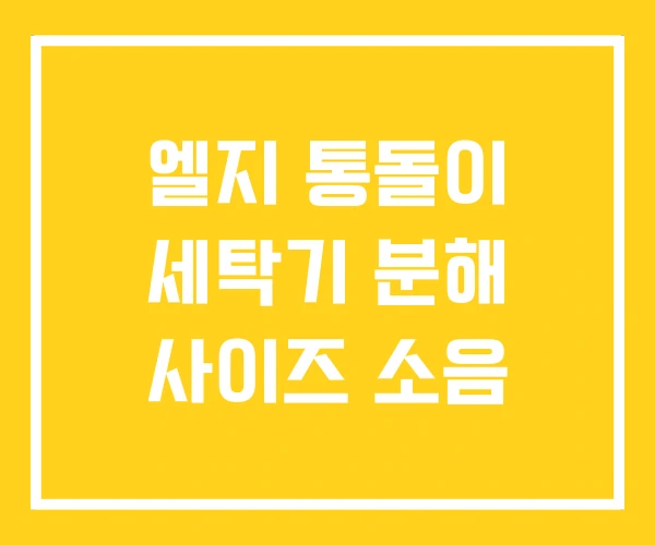 엘지 통돌이 세탁기 분해 사이즈 소음 엘지 통돌이 세탁기 분해 사이즈 소음