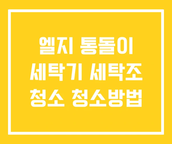 엘지 통돌이 세탁기 세탁조 청소 청소방법 엘지 통돌이 세탁기 세탁조 청소 청소방법
