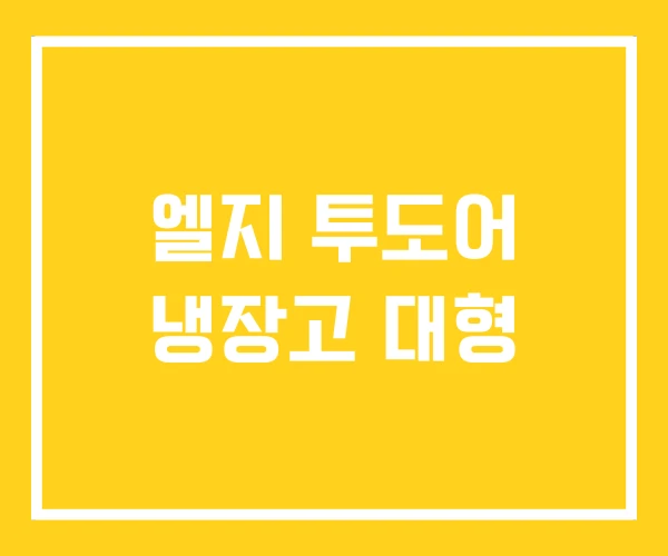 엘지 투도어 냉장고 대형