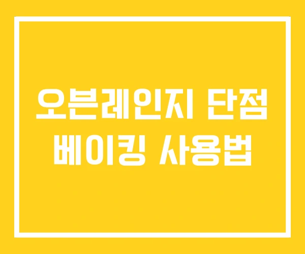 오븐레인지 단점 베이킹 사용법