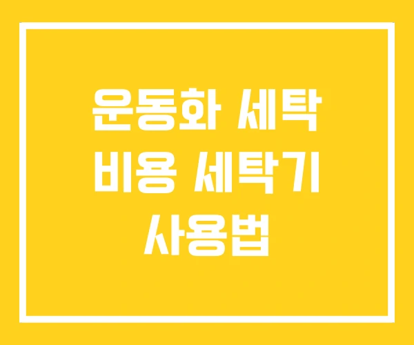 운동화 세탁 비용 세탁기 사용법