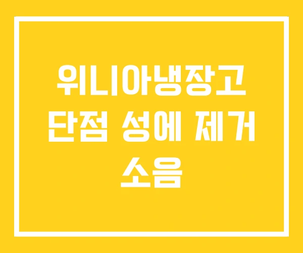 위니아냉장고 단점 성에 제거 소음