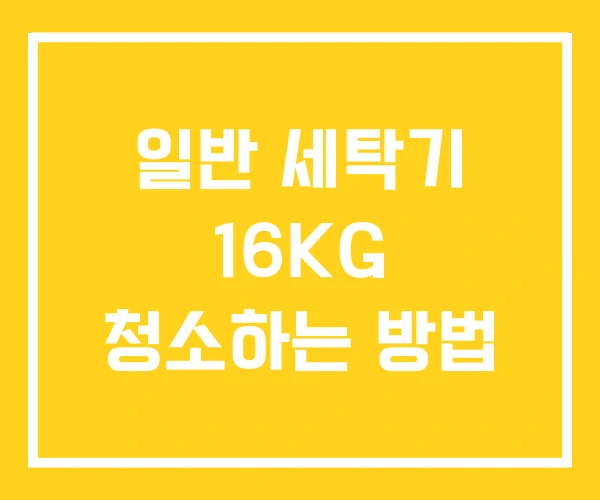 일반 세탁기 16KG 청소하는 방법 일반 세탁기 16KG 청소하는 방법