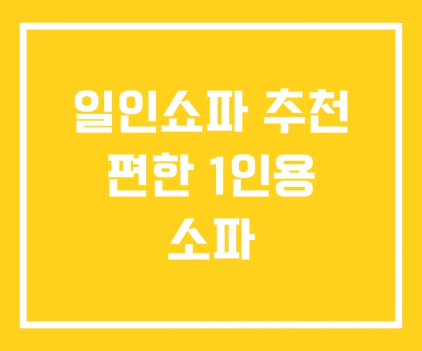 일인쇼파 추천 편한 1인용 소파