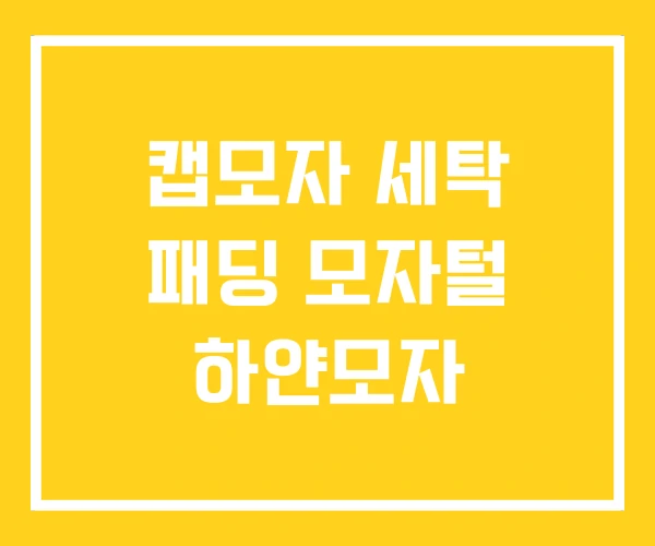 캡모자 세탁 패딩 모자털 하얀모자