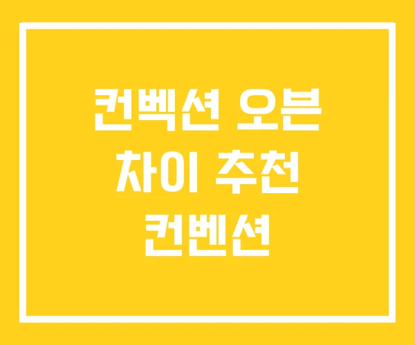 컨벡션 오븐 차이 추천 컨벤션