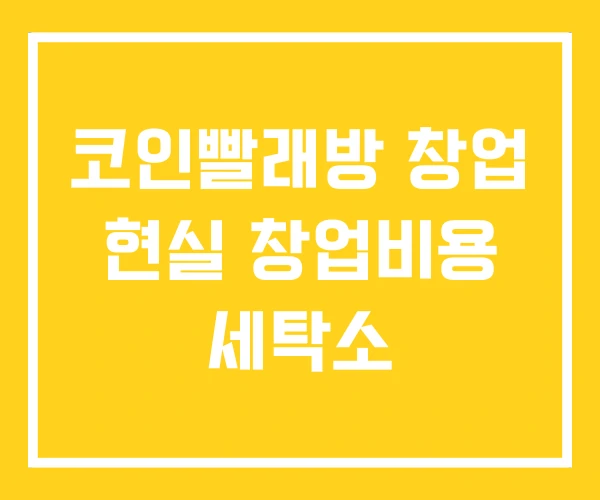 코인빨래방 창업 현실 창업비용 세탁소
