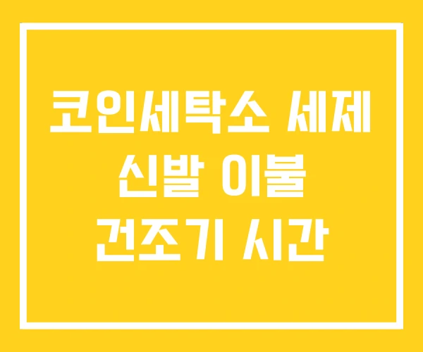 코인세탁소 세제 신발 이불 건조기 시간