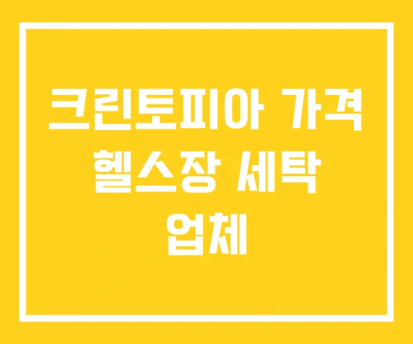크린토피아 가격 헬스장 세탁 업체