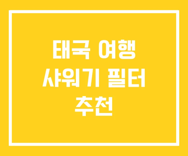 태국 여행 샤워기 필터 추천 태국 여행 샤워기 필터 추천