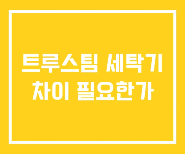 트루스팀 세탁기 차이 필요한가 트루스팀 세탁기 차이 필요한가