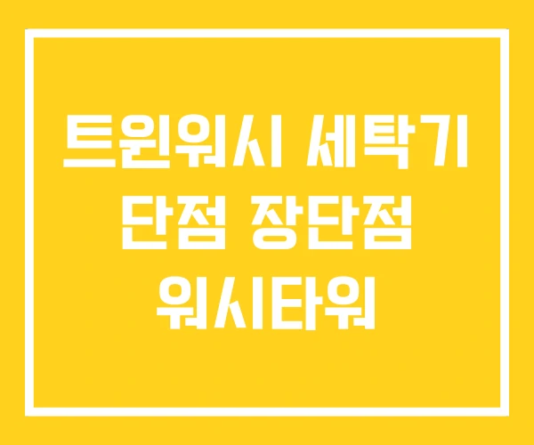 트윈워시 세탁기 단점 장단점 워시타워 트윈워시 세탁기 단점 장단점 워시타워