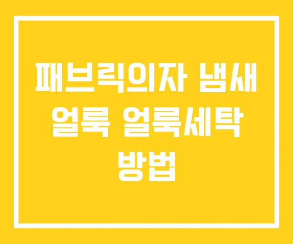 패브릭의자 냄새 얼룩 얼룩세탁 방법