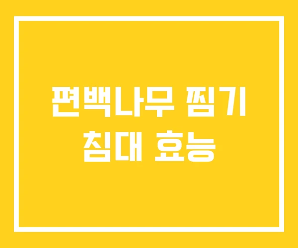 편백나무 찜기 침대 효능