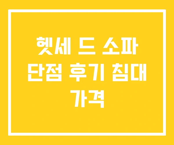 헷세 드 소파 단점 후기 침대 가격